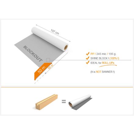 Roll-up film, szürkehátű, blockout, 107 cm x 50 m