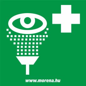   Szemöblítő készülék elsősegély matrica, elsősegély tábla