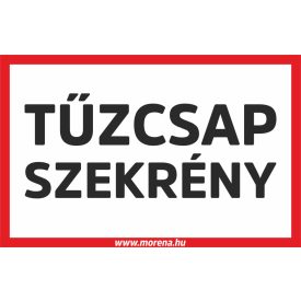   Tűzcsap szekrény tűzvédelmi matrica, tűzvédelmi tábla 16x25 cm