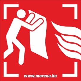 Tűzoltó takaró tűzvédelmi matrica, tűzvédelmi tábla