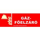 UTÁNVILÁGÍTÓ gáz főelzáró tábla, öntapadó matrica