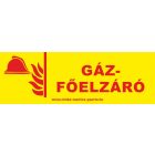 UTÁNVILÁGÍTÓ gáz főelzáró tábla, öntapadó matrica