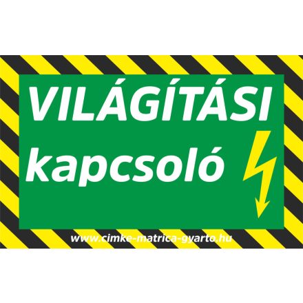 Világítási kapcsoló Matrica, tábla 